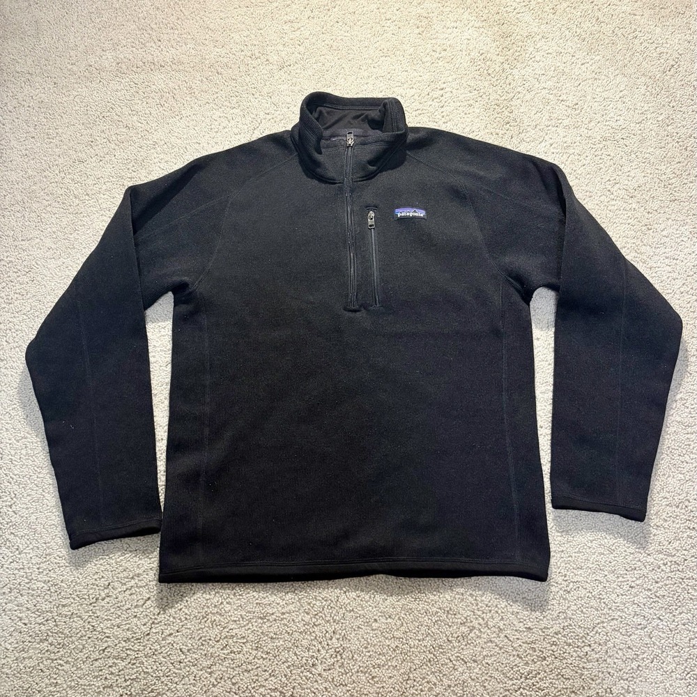 Patagonia Better Sweater 1/4 Zip Pullover Men's Small Black STY25523